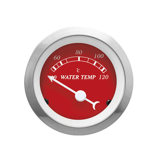 Autogauge 52mm Water Temperature Gauge (Red Face)
