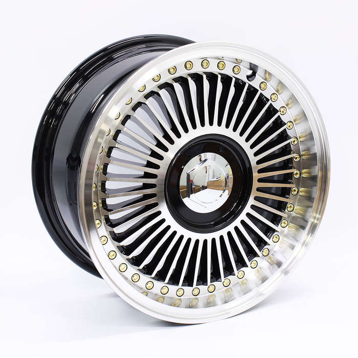 15" Racing Hart Ferris 4/100 &amp; 4/108 Black Machine Face Alloy Wheels