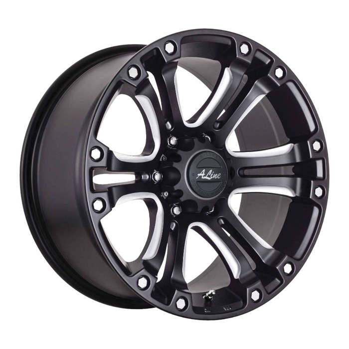 18" A-Line Granite 6/139 Satin Black Milled Alloy Wheels