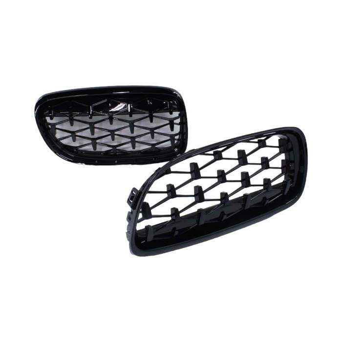 Gloss Black Diamond Design Grille for Bmw E90 3 Series (facelift)