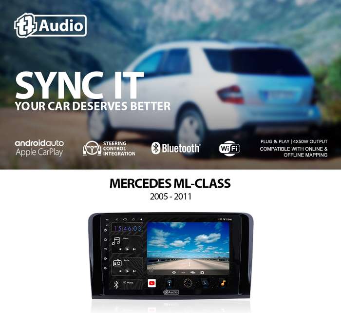 TT Audio 9" replacement radio for MERCEDES ML W164 ML350 2005 - 2012 (4G ULTRA)