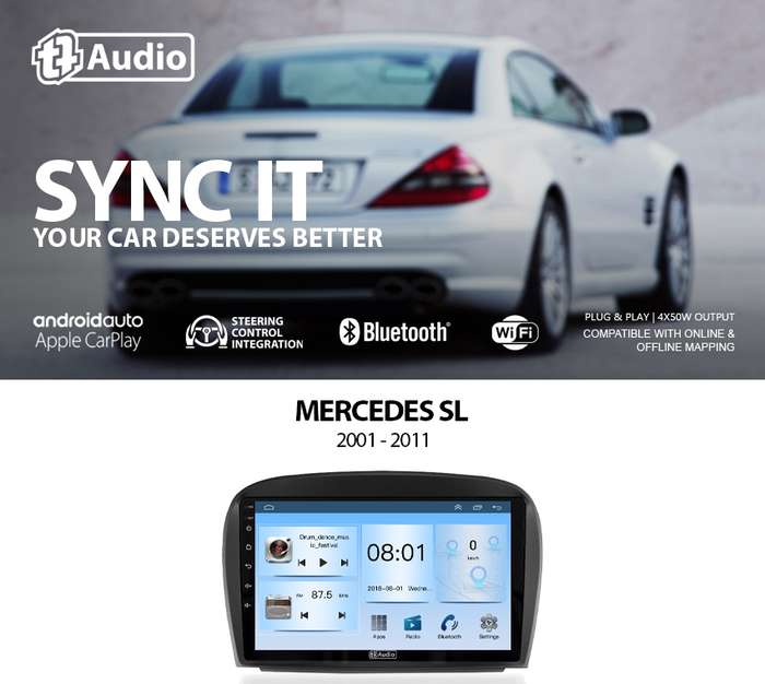 TT Audio 9" replacement radio for MERCEDES SL 2001-2011 (ECO)