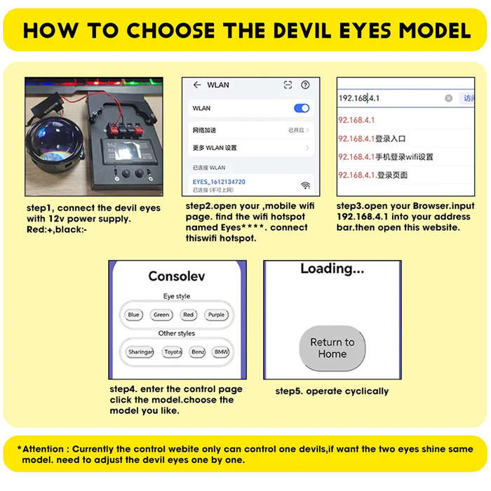 3" Projector LED Devil Lamps (pair)