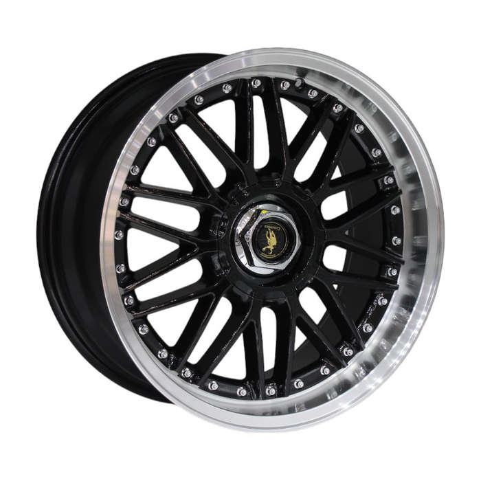 17" VOGUE 4/100 &amp; 4/108 Black Machine Lip Alloy Wheels