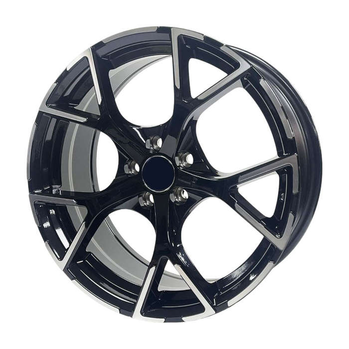 17" Zoom AH2028 5/100 Black Machine Face Alloy Wheels