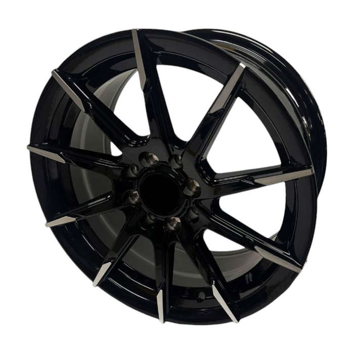 15" Zoom 5956 4/100 &amp; 4/108 Black Machine Face Alloy Wheels