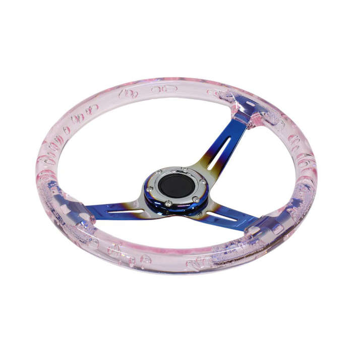 GripForge Resin Gel Design Concave Sports Steering Wheel - 14" (pink)