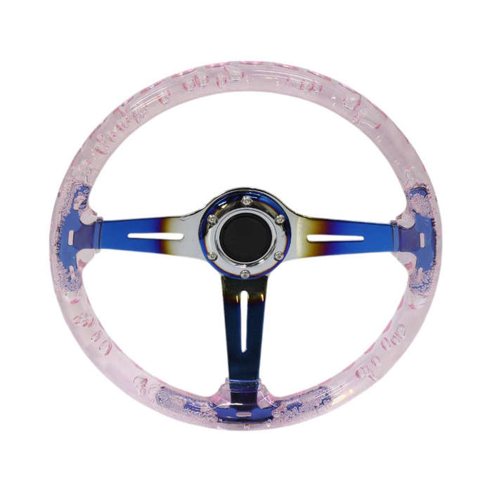 GripForge Resin Gel Design Concave Sports Steering Wheel - 14" (pink)