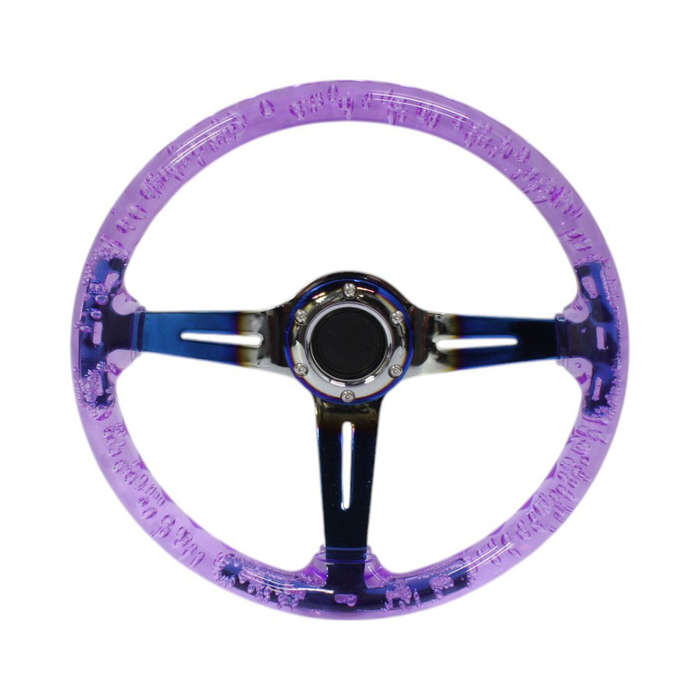 GripForge Resin Gel Design Concave Sports Steering Wheel - 14" (purple)