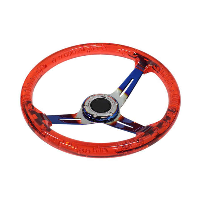 GripForge Resin Gel Design Concave Sports Steering Wheel - 14" (red)