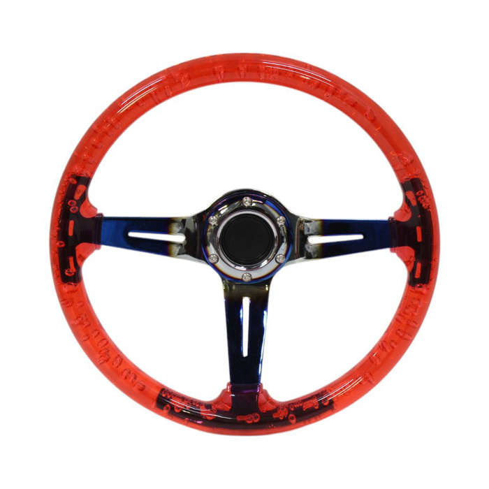 GripForge Resin Gel Design Concave Sports Steering Wheel - 14" (red)