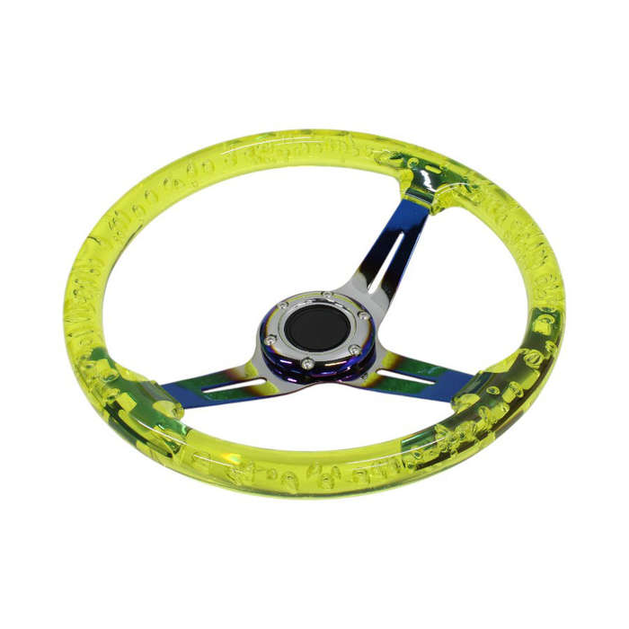 GripForge Resin Gel Design Concave Sports Steering Wheel - 14" (yellow)
