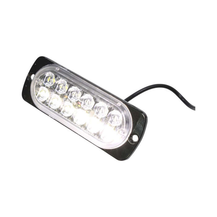 Universal Fender or Grille Mount Strobe Light - White (11x4cm)
