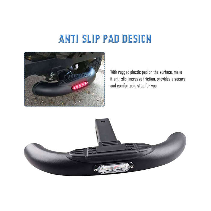 Universal LED Brake Light Hitch Step  Fits 1.5" and 2" Receivers for Trucks and SUVs
