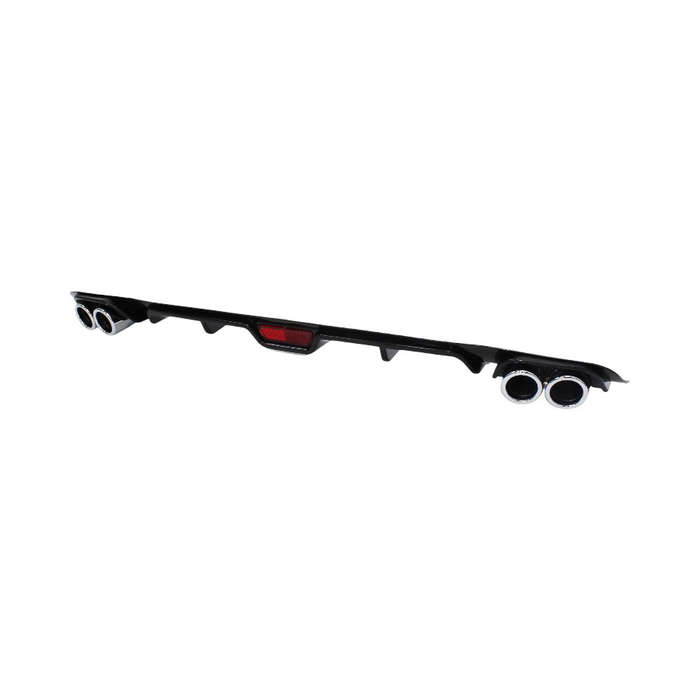 Universal Gloss Black Rear Diffuser with Brakelight &amp; Double Sided Twin-Pipes