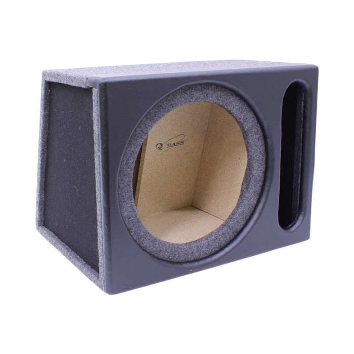 12" Single Subwoofer Enclosure with Vinyl Trim &amp; Slotted Port (Black)