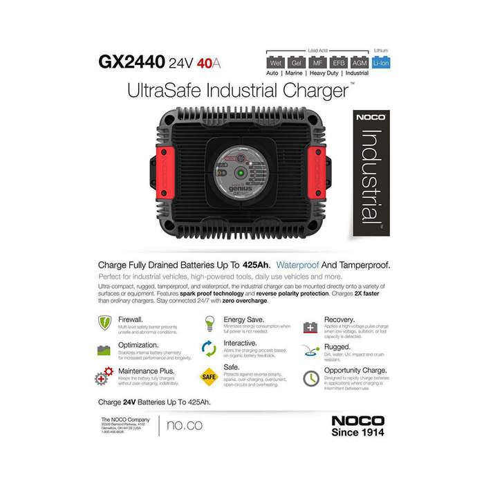 NOCO Genius GX2440 24V 40A UltraSafe Industrial Battery Charger