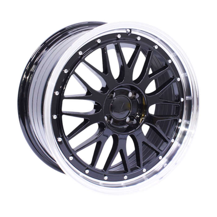 17" A097 4/100 Gloss Black Machine Lip Alloy Wheels