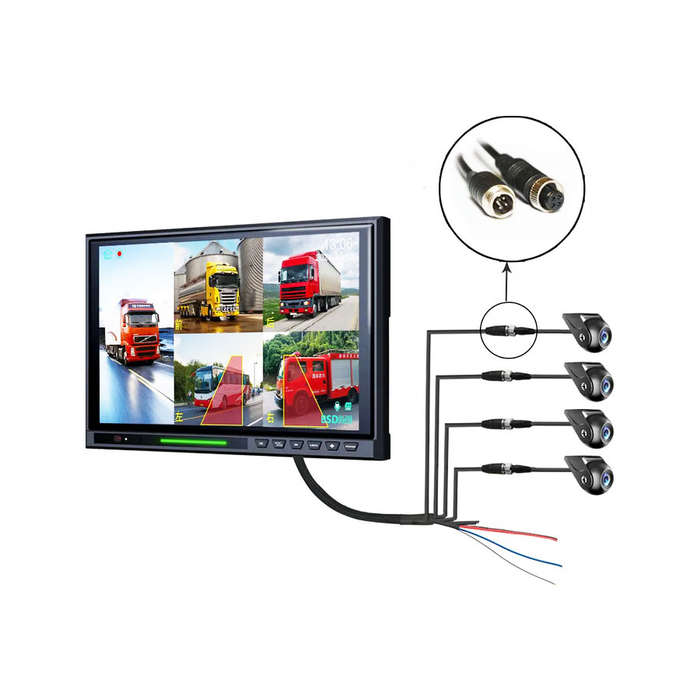 Smart AI Blind Spot Detection Camera System  10.1" HD Monitor with BSD, Human Detection &amp; ...