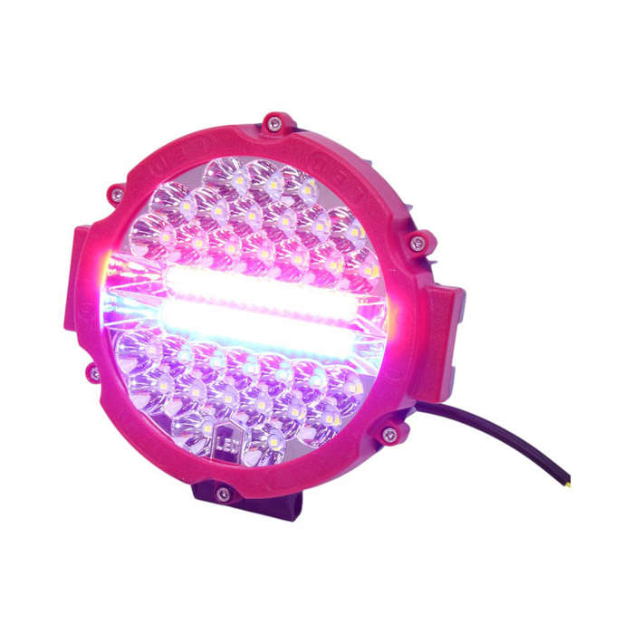 New ProductLED360 7" 65LED Emergency Strobe - Red Casing with Blue/Red Strobe &amp; White Spotlig...