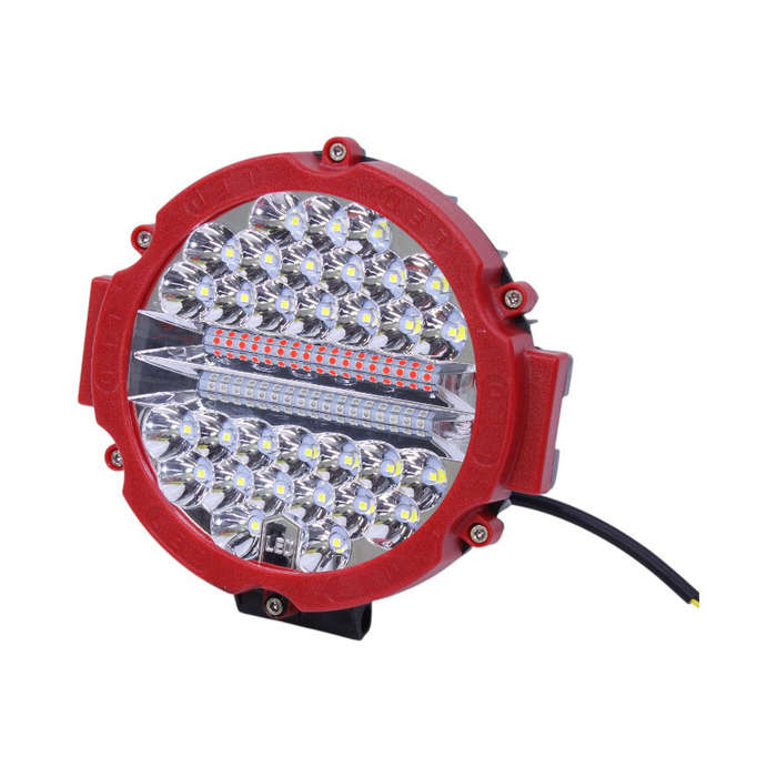 New ProductLED360 7" 65LED Emergency Strobe - Red Casing with Blue/Red Strobe &amp; White Spotlig...