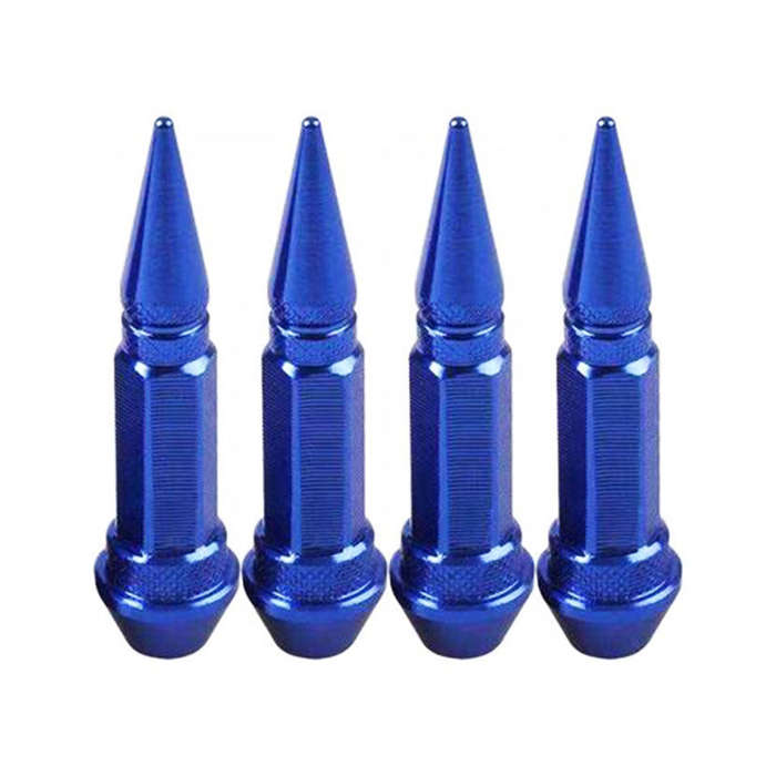 Blue Long Spike Aluminium Valve Caps