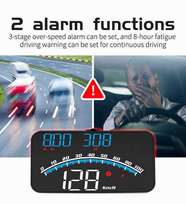 G10 GPS Head-Up Display  Speed, Satellite Data, Compass &amp; Driving Metrics with Overspeed A...