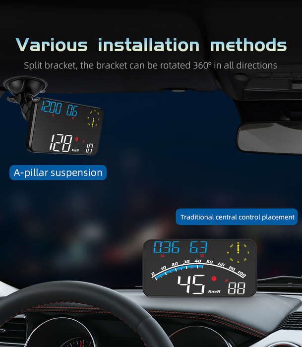 G10 GPS Head-Up Display  Speed, Satellite Data, Compass &amp; Driving Metrics with Overspeed A...