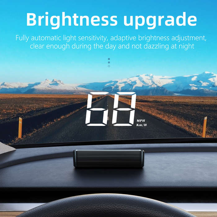 M2 White GPS Head-Up Display  Dual GPS System with Clear White Text &amp; Smart Dimming