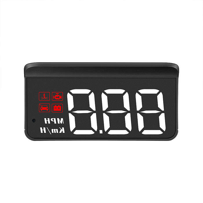 M3 OBD2 Head-Up Display  White Text HUD with Speed, Temp, Voltage, RPM &amp; Fault Alarms