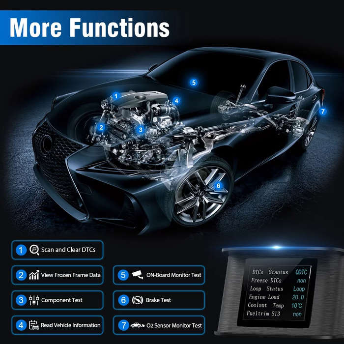 P10 Smart Digital OBD2 Head-Up Display  Color LCD HUD with RPM, Speed, Voltage, Fuel Consumpti...
