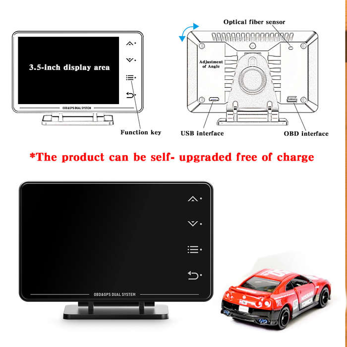 XS Smart HUD Display  OBD2 + GPS with Fault Code Display, Altitude, Fuel Data &amp; Full Diagn...