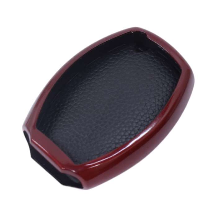 TPU &amp; Leather Finish Key Cover For Mercedes-Benz - Design 1 - Red (XEA-KCMC1R)