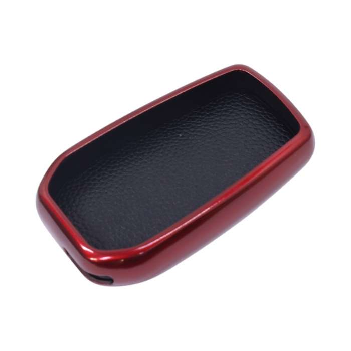 TPU &amp; Leather Finish Key Cover For Toyota - Design 2 - Red (XEA-KCTY2R)