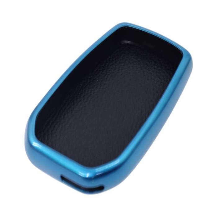 TPU &amp; Leather Finish Key Cover For Toyota - Design 3 - Blue (XEA-KCTY3B)