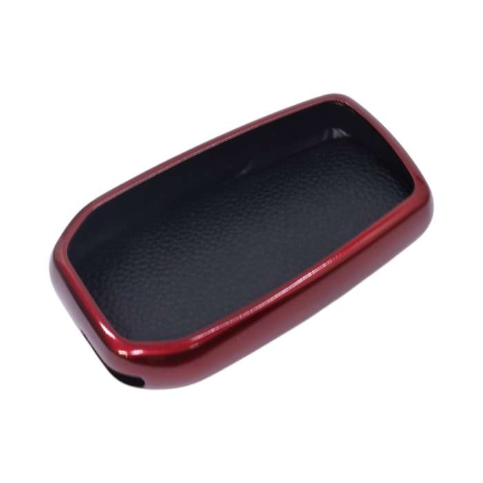 TPU &amp; Leather Finish Key Cover For Toyota - Design 3 - Red (XEA-KCTY3R)
