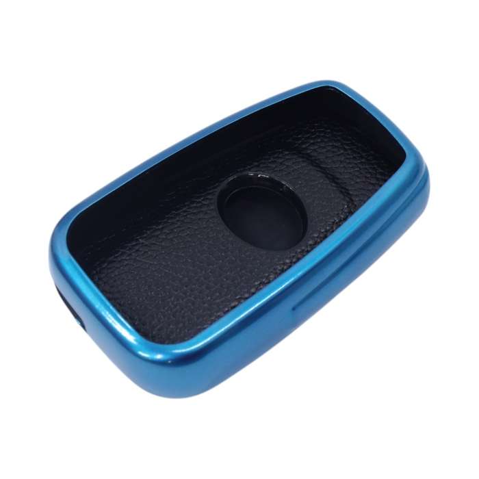 TPU &amp; Leather Finish Key Cover For Toyota - Design 4 - Blue (XEA-KCTY4B)