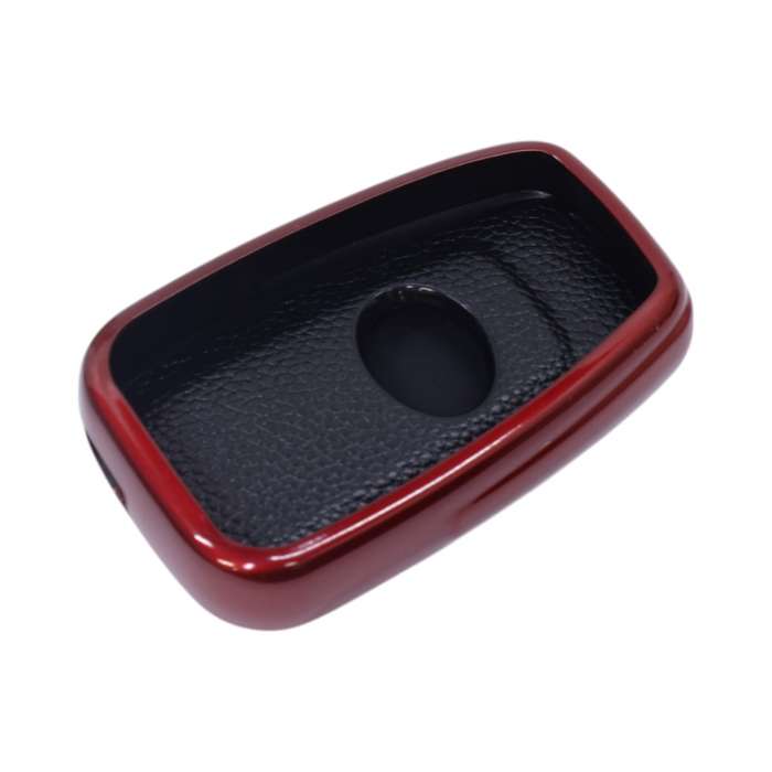 TPU &amp; Leather Finish Key Cover For Toyota - Design 4 - Red (XEA-KCTY4R)