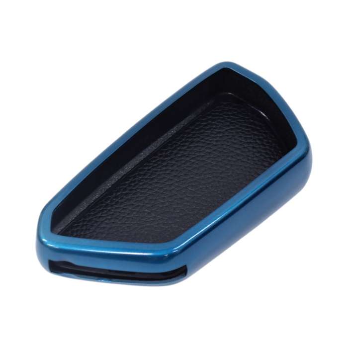 TPU &amp; Leather Finish Key Cover For VW - Design 3 - Blue (XEA-KCVW3B)