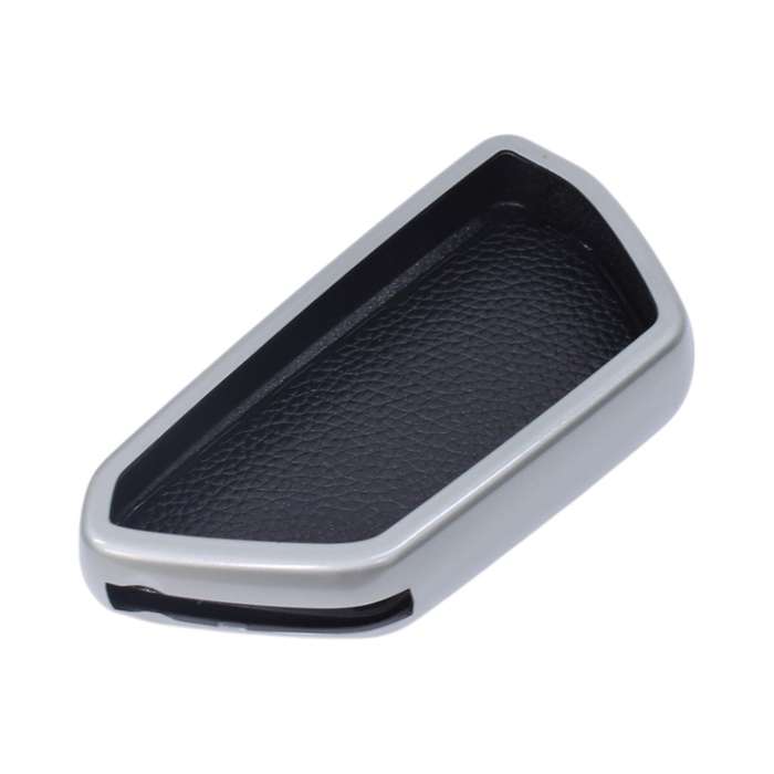 TPU &amp; Leather Finish Key Cover For VW - Design 3 - Silver (XEA-KCVW3S)