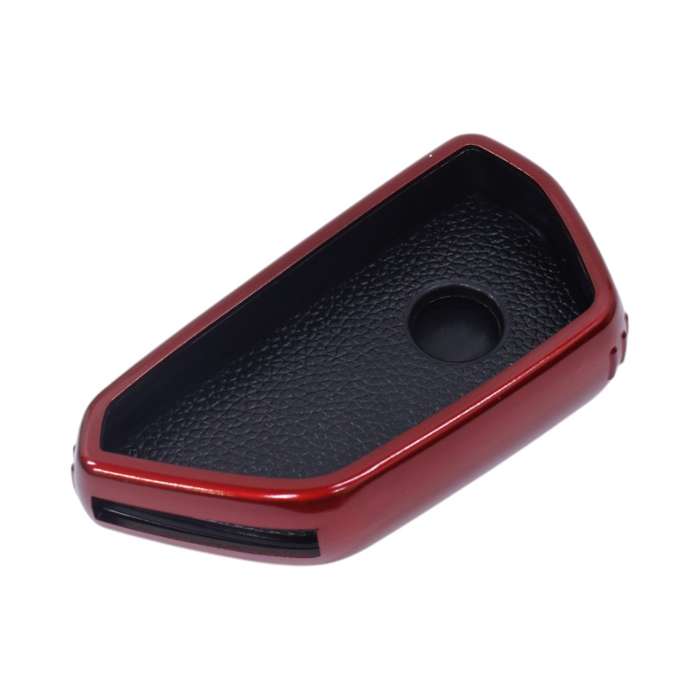 TPU &amp; Leather Finish Key Cover For VW - Design 3 - Red (XEA-KCVW3R)