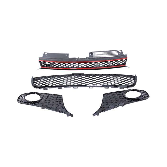Debadged Grill with Bumper &amp; Fog Grille Kit for VW Golf 6 GTi (4pc set)