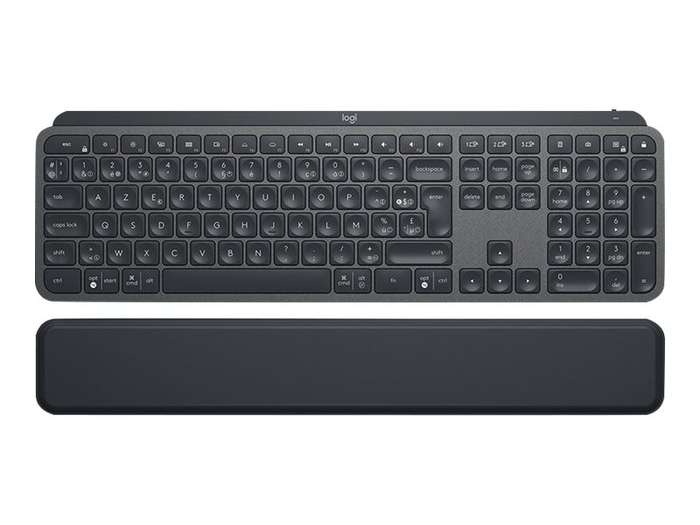 Logitech Mx Keys Plus Advanced Wireless Illuminated Keyboard With Palm Rest - Graphite - Us Int'L -