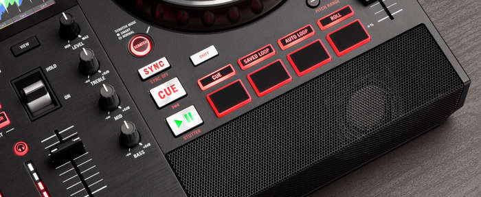 Mixstream Pro + DJ controller built-in speakers