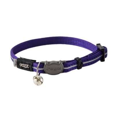 Rogz AlleyCat Reflective Breakaway Safeloc Buckle Cat Collar - Small 11mm (Purple)