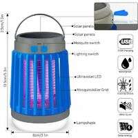 Outdoor 3 in 1 Mosquito Killer Lamp Solar + Rechargeable + Portable USB LED Camping Lantern Waterpro