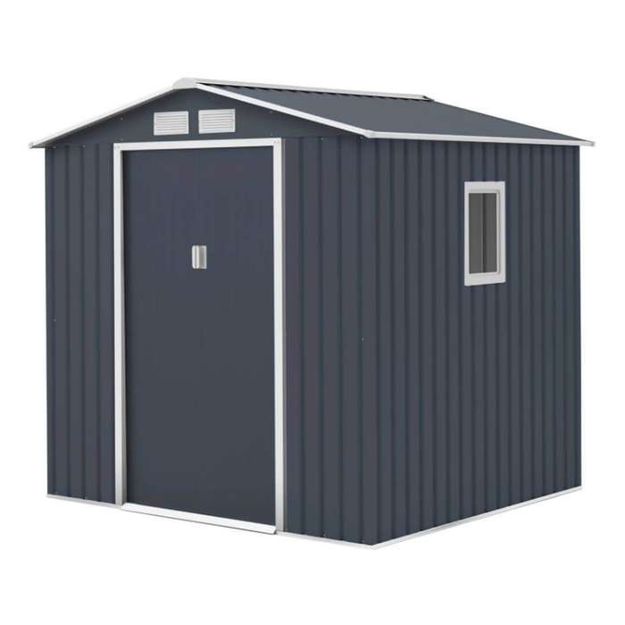FRAGRAM GS001 Galvanised Steel Garden Shed, Powder Coated, 58kg
