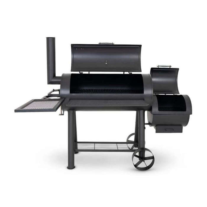 MEGAMASTER Alpha Grill & Smoker With Offset Smoker & Chimney