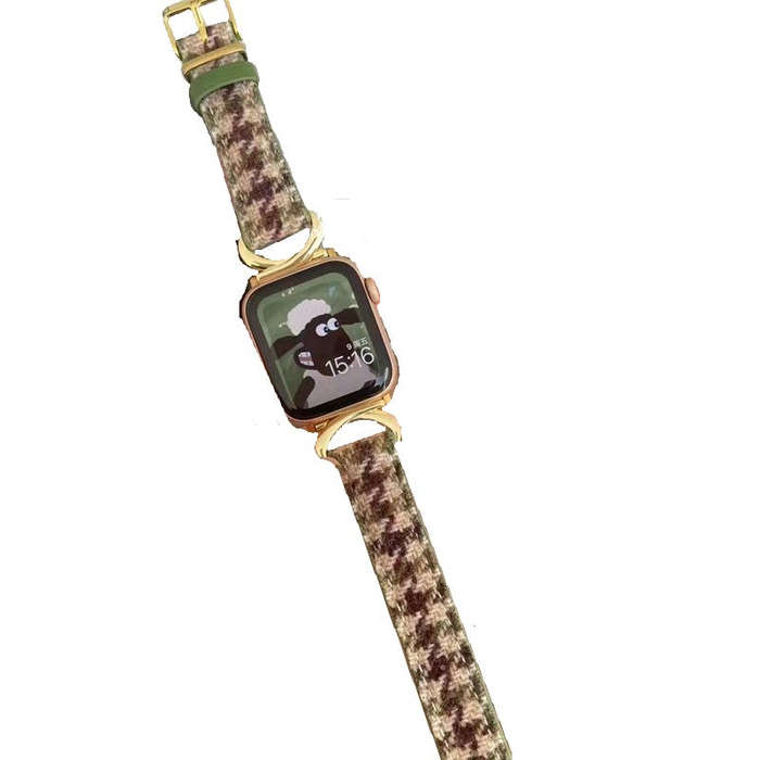 Fabulously Fit plaid leather replacement strap for Apple Watch 42/44/45/49mm