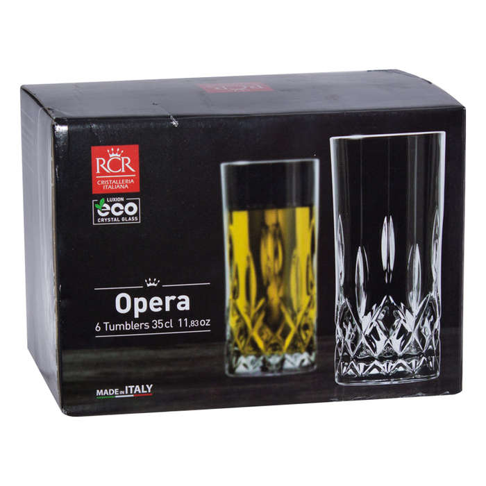 Luxion Crystal Opera Tumbler Glasses 350ml - Set of 6